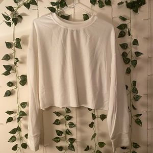 Cropped White Sweatshirt